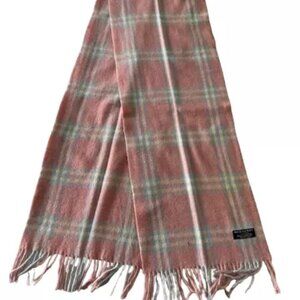 Burberry Authentic Scarf Peach 100% Lambswool Unisex Scarf Made In England